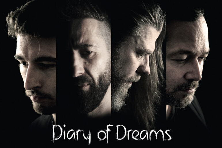 Ein Foto der Band Diary of Dreams, das aus vier Einzelfotos zusammengesetzt ist.